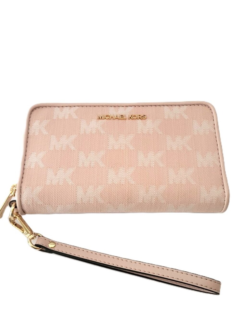 Michael Kors Jet Set Travel Large MK Jacquard Flat Multifunction Case Powder Blu